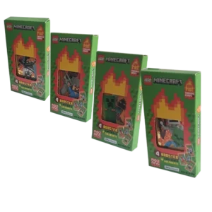 LEGO Minecraft Serie 3 On Fire Trading Cards Bundle | Alle 4 Eco Blister