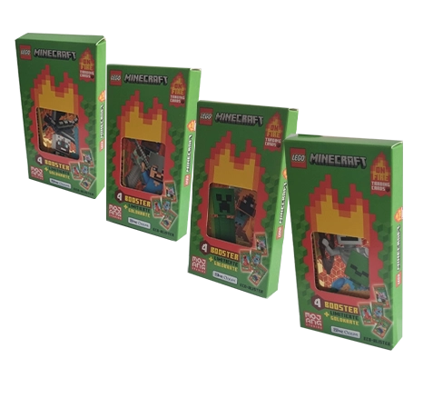LEGO Minecraft Serie 3 On Fire Trading Cards Bundle | Alle 4 Eco Blister