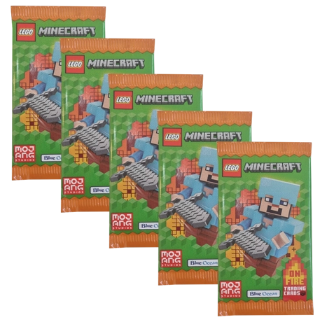 LEGO Minecraft Serie 3 On Fire Trading Cards Bundle | 5 Booster