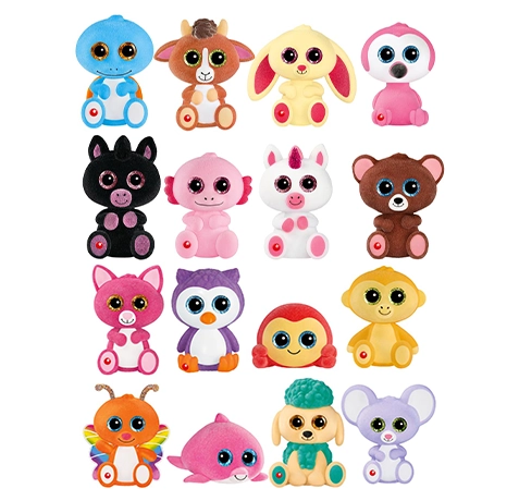 Glubschis Serie 6 Rainbow Edition alle 16 Figuren Übersicht