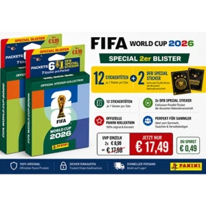 2x Panini FIFA World Cup 2026 Sticker Eco Blister mit 12 Stickertüten und 84 Stickern