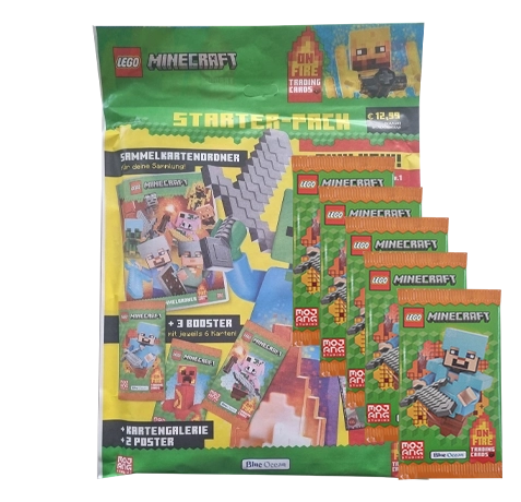 LEGO Minecraft Serie 3 On Fire Trading Cards Bundle | Starterpack + 5 Booster