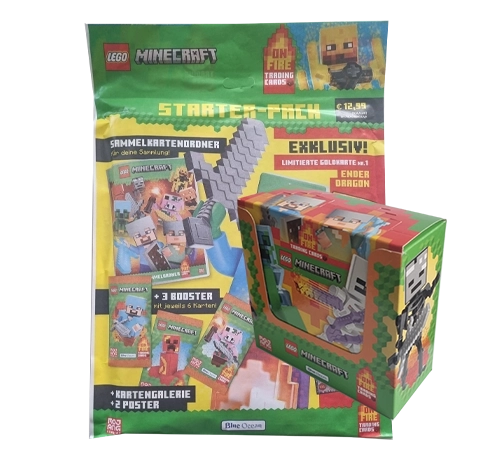 LEGO Minecraft Serie 3 On Fire Trading Cards Starter Display Bundle