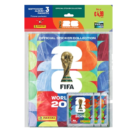 Panini FIFA WM 2026 Sticker Starter Set mit Album und 3 Stickertüten