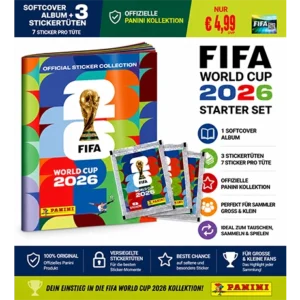Panini FIFA World Cup 2026 Sticker Starter Set mit Softcover Album und 3 Stickertüten