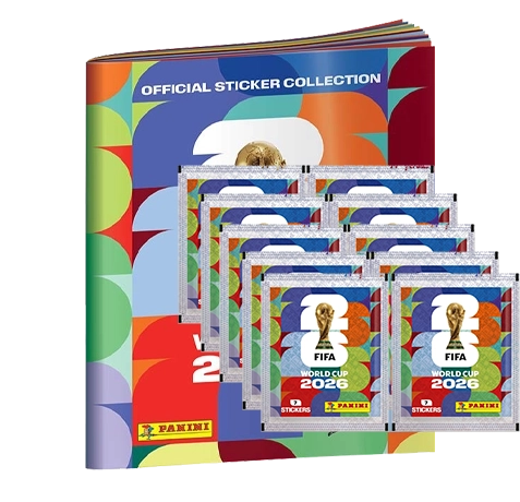 Panini FIFA World Cup 2026 Sticker Starter Bundle Album + 10 Tüten