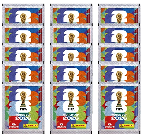 Panini FIFA World Cup 2026 Stickertüten kaufen – 15er Vorteilsbundle mit 105 Stickern
