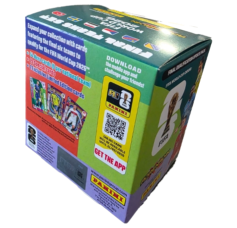 Panini FIFA World Cup 2026 Final Teams Set Rückseite mit Informationen zu 80 Trading Cards und 2 Limited Edition Karten