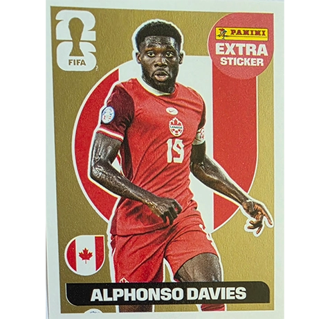 Panini FIFA World Cup 2026 Alphonso Davies Gold Extra Sticker