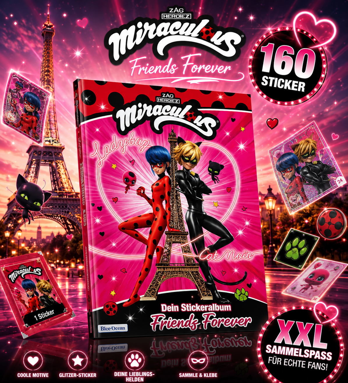 Miraculous Friends Forever Stickerwelt mit Ladybug und Cat Noir