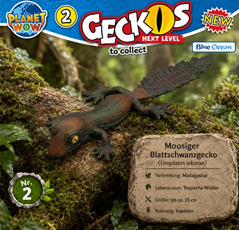 PLANET WOW Geckos Next Level Moosiger Blattschwanzgecko Nr. 2 mit Farbwechseleffekt