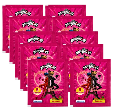 Blue Ocean Miraculous Ladybug Friends Forever 10 Stickertüten mit 50 Stickern