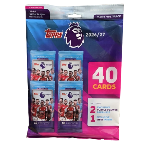 Topps Premier League Flagship Mega Multipack 2026 mit 40 Trading Cards