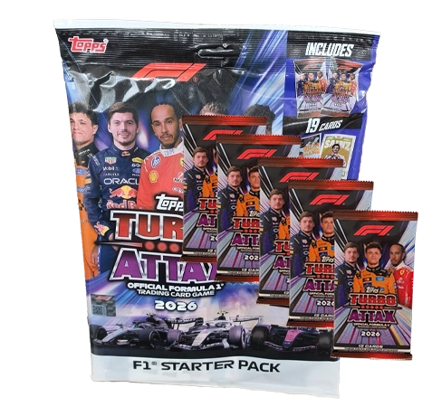Topps Turbo Attax 2026 Starterpack Bundle mit 5 Boostern und 49 Karten