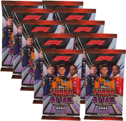 Topps Turbo Attax 2026 10 Booster Bundle mit 60 Trading Cards