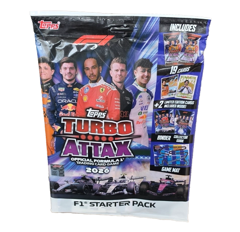 Topps Turbo Attax 2026 Starterpack mit Sammelmappe und 19 Cards