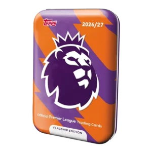 Topps Premier League Flagship Mega Tin 2 2026 Orange Lila mit 40 Trading Cards