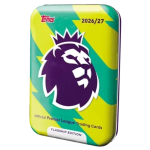 Topps Premier League Flagship Mega Tin 3 2026 Grün Gelb mit 40 Trading Cards
