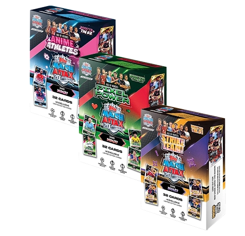 Topps Match Attax Champions League 2026/27 Booster Tins 3er Set Strike Team Anime Athletes Pixel Power