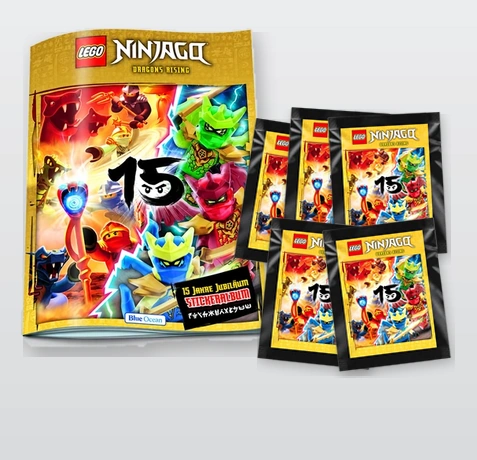 LEGO Ninjago Dragons Rising Sticker 2026 – Stickeralbum + 5 Tüten | 25 Sticker