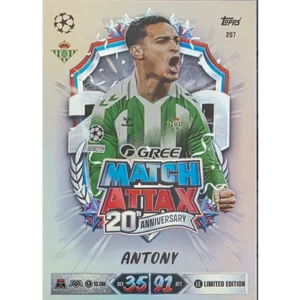 Topps Match Attax Champions League 2026/27 Nr. 207 – Antony – 20th Anniversary Limited Edition