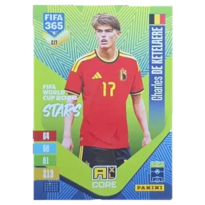 Panini FIFA 365 Adrenalyn XL 2027 Nr. 217 – Charles De Ketelaere – FIFA World Cup 2026 Stars