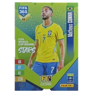 Panini FIFA 365 Adrenalyn XL 2027 Nr. 218 – Matheus Cunha – FIFA World Cup 2026 Stars