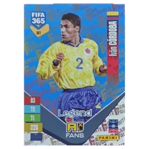 Panini FIFA 365 Adrenalyn XL 2027 Nr. 367 – Iván Córdoba – Fan Favourite – Blue