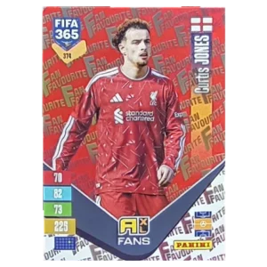 Panini FIFA 365 Adrenalyn XL 2027 Nr. 374 – Curtis Jones – Fan Favourite – Red