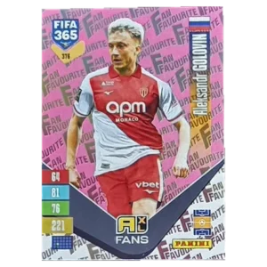 Panini FIFA 365 Adrenalyn XL 2027 Nr. 376 – Aleksandr Golovin – Fan Favourite – Pink