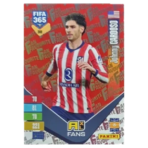 Panini FIFA 365 Adrenalyn XL 2027 Nr. 388 – Johnny Cardoso – Fan Favourite – Red