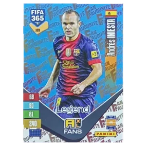 Panini FIFA 365 Adrenalyn XL 2027 Nr. 389 – Andrés Iniesta – Fan Favourite – Blue