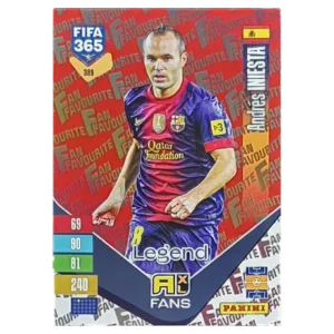 Panini FIFA 365 Adrenalyn XL 2027 Nr. 389 – Andrés Iniesta – Fan Favourite – Red