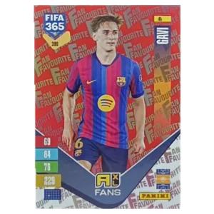 Panini FIFA 365 Adrenalyn XL 2027 Nr. 390 – Gavi – Fan Favourite – Red