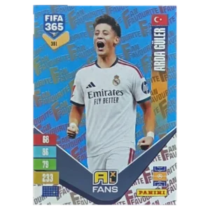 Panini FIFA 365 Adrenalyn XL 2027 Nr. 391 – Arda Güler – Fan Favourite – Blue