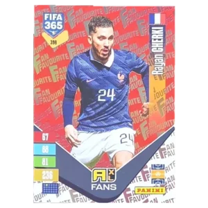 Panini FIFA 365 Adrenalyn XL 2027 Nr. 398 – Rayan Cherki – Fan Favourite – Red