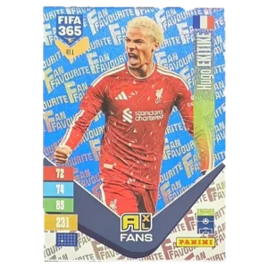 Panini FIFA 365 Adrenalyn XL 2027 Nr. 411 – Hugo Ekitike – Fan Favourite – Blue