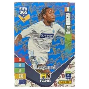 Panini FIFA 365 Adrenalyn XL 2027 Nr. 413 – Didier Drogba – Fan Favourite – Blue