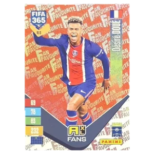 Panini FIFA 365 Adrenalyn XL 2027 Nr. 415 – Désiré Doué – Fan Favourite – Red