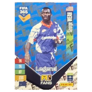 Panini FIFA 365 Adrenalyn XL 2027 Nr. 417 – George Weah – Fan Favourite – Blue