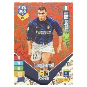 Panini FIFA 365 Adrenalyn XL 2027 Nr. 420 – Christian Vieri – Fan Favourite – Red