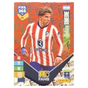Panini FIFA 365 Adrenalyn XL 2027 Nr. 425 – Giuliano Simeone – Fan Favourite – Red