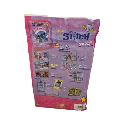 Panini Stitch Good Vibes Trading Cards 2026 Starter Pack mit Gadget Rückseite