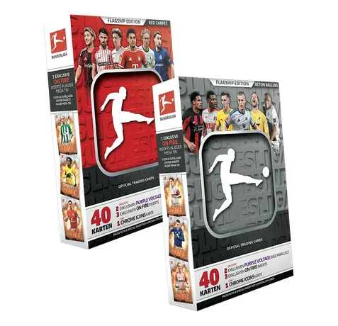 Topps Flagship Bundesliga 2026/27 Mega Tin Bundle mit roter und grauer Dose